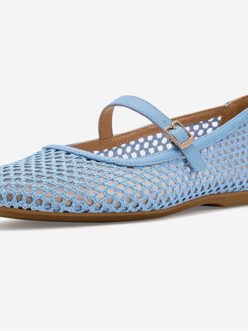 Dr. Scholl's Light Blue Mary Jane Mesh Flats
